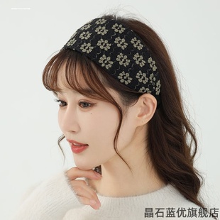 高端发箍遮白发神器超宽边头箍新款黑色刘海一体高颅顶头饰发