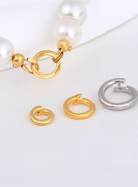 吊坠万能扣项链连接扣活卡扣s925银银圈手链扣头圆圈开口扣