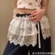 2025新款 裙摆 蕾丝屁帘花边叠穿高级系带蓬蓬裙爵士舞蹈休闲牛仔裤