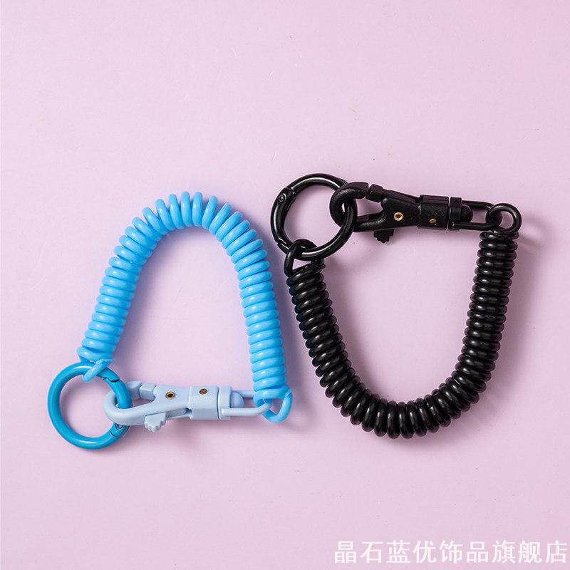 塑料弹簧钥匙链个性门禁卡绳电话线绳钥匙链挂绳伸家用收纳