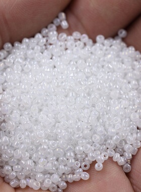 3000粒白色米珠diy串珠散珠手工制作项链手链珠绣十字绣珠2/3/4MM