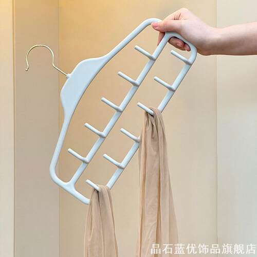 简约纯色多卡位挂衣架十排挂钩