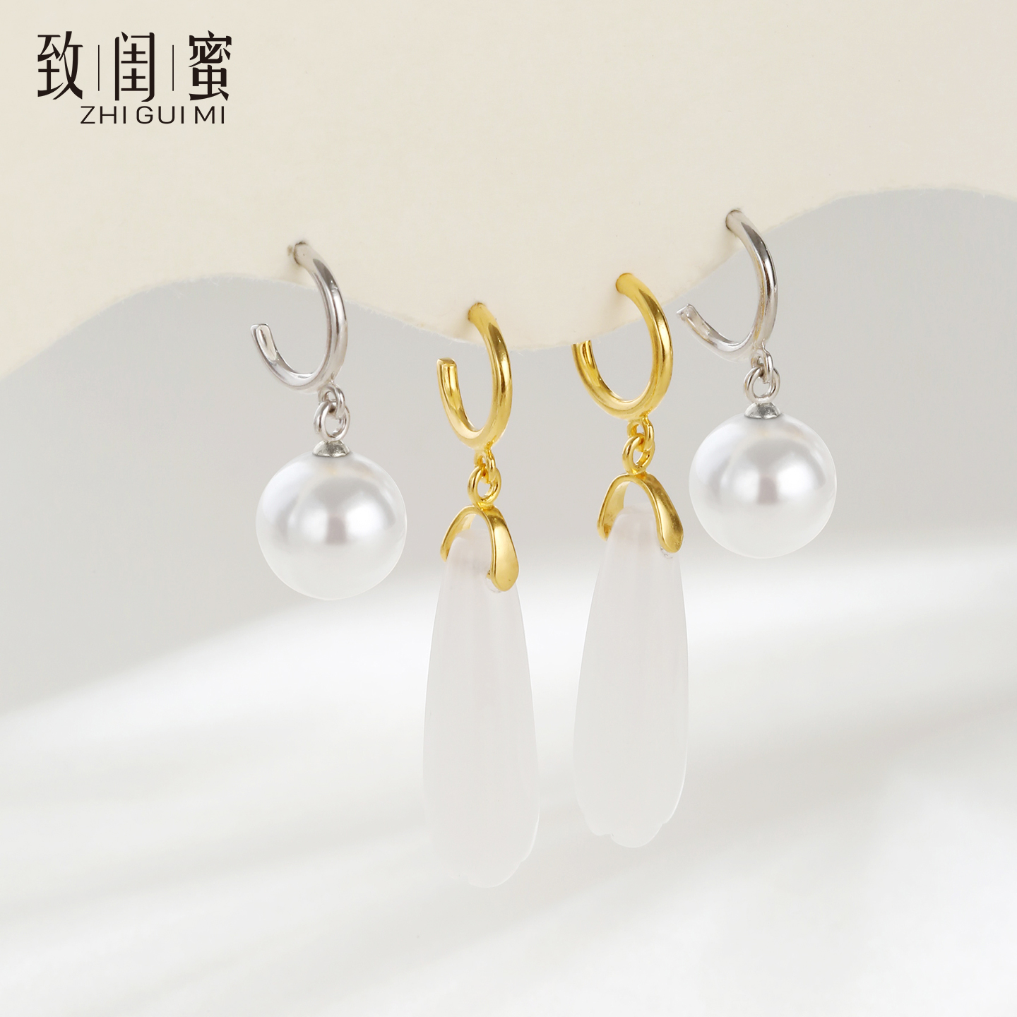 diy珍珠手工耳扣配件925纯银