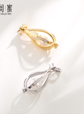 925银珍珠配件吊坠扣头饰品配件