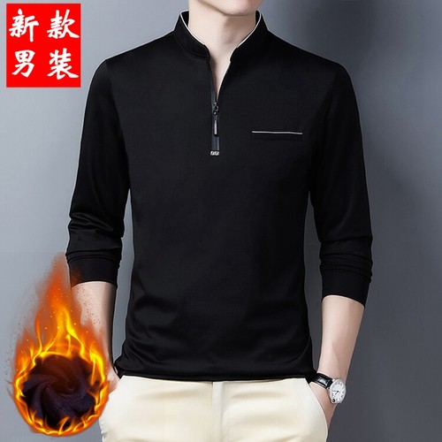 冬季加绒摩登舞服立领长袖上衣拉丁舞练功服国标舞交谊舞蹈跳舞男