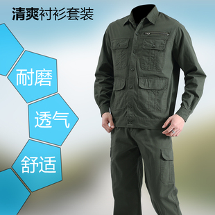 纯棉夏季薄款工作裤男电焊工作服裤子纯棉工装户外防烫耐磨劳保服