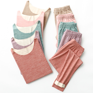 加绒加厚保暖打底衫 2021秋冬新款 女德绒自发热修身 套装 潮 秋衣秋裤