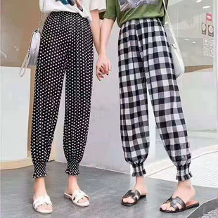 宝妈裤 新款 灯笼萝卜宽松显瘦豹纹大码 束脚休闲裤 女薄款 夏季 防蚊裤