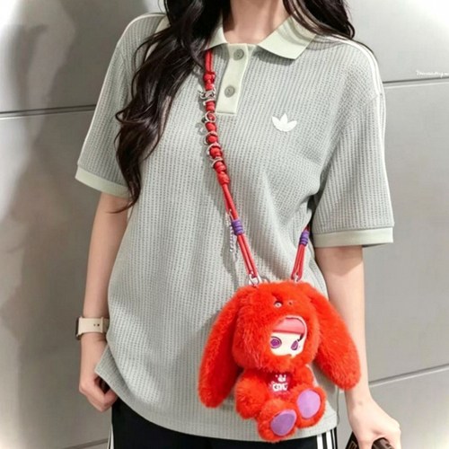 折扣专区丨华夫格Polo领短袖T恤女透气复古休闲宽松显瘦上衣男