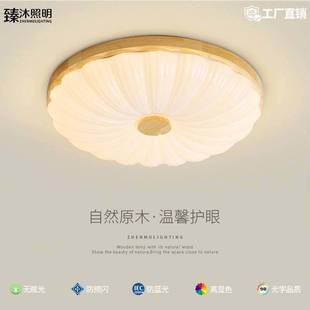 卧室灯北欧简约新款 温馨现代吸顶过道房间原木艺术简约贝壳吸顶灯