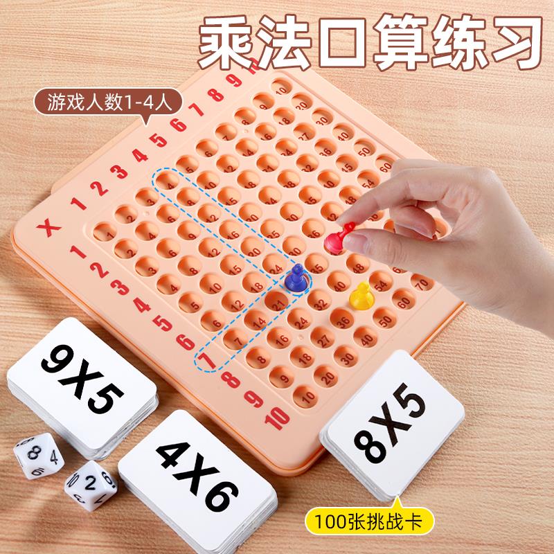 九九乘法口诀表二年级教具桌游盘大启蒙小学生数学练习背诵神器