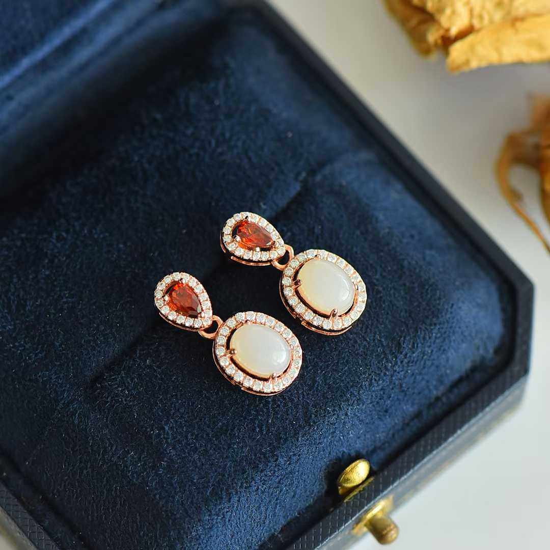 天然和田玉蛋面耳环设计师款和田玉白玉蛋面耳环王妃款和田玉耳环,珠宝/钻石/翡翠,耳饰,淘宝优惠券,粉丝福利购,淘宝优惠卷