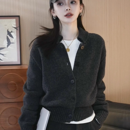 高级感毛衣开衫外套秋冬女款2025年新款爆款宽松慵懒风针织衫上衣