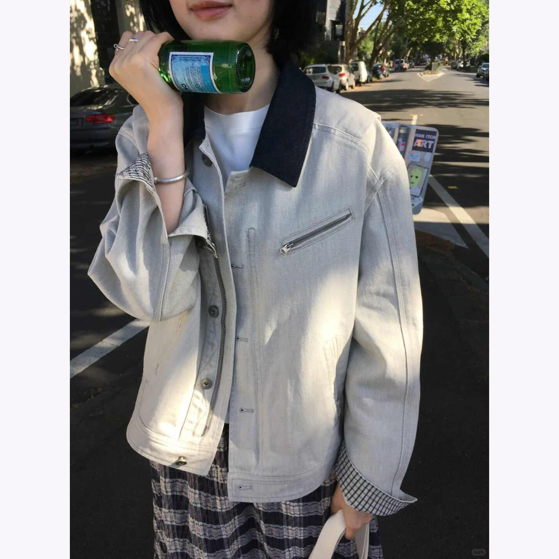 2026春季秋新款美式牛仔外套男拼接撞色短款宽松休闲夹克潮牌褂子