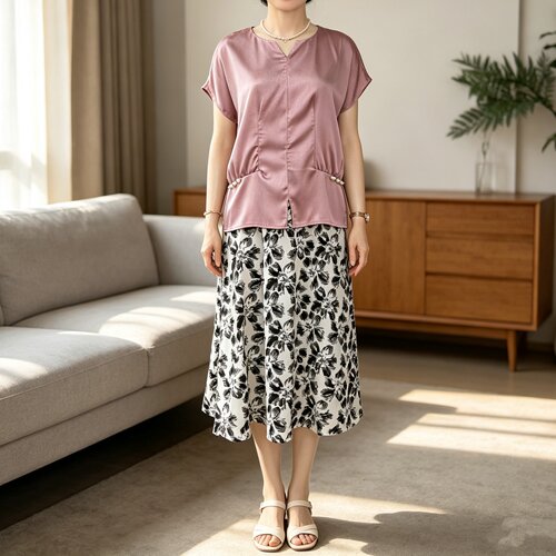 母亲节衣服妈妈夏装短袖套装裙子