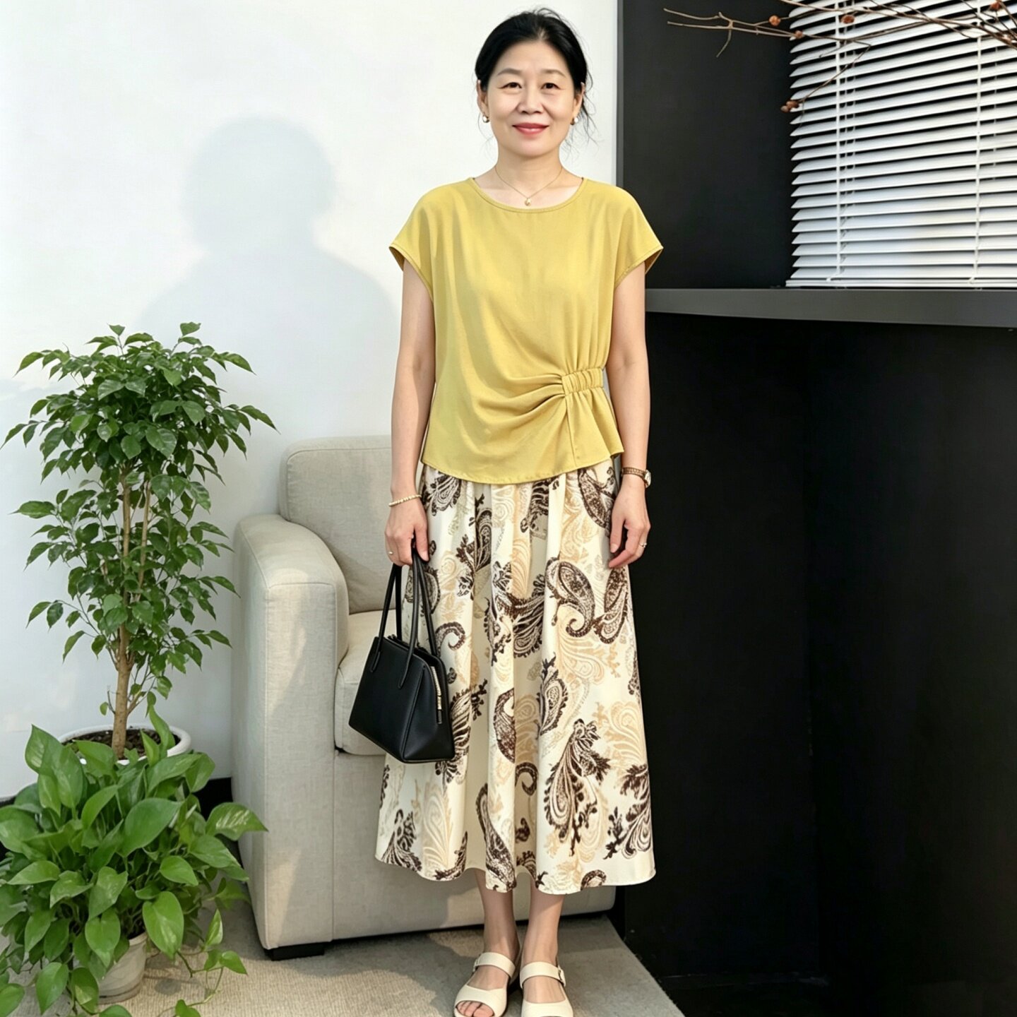 妈妈装洋气端庄大气半身裙两件套