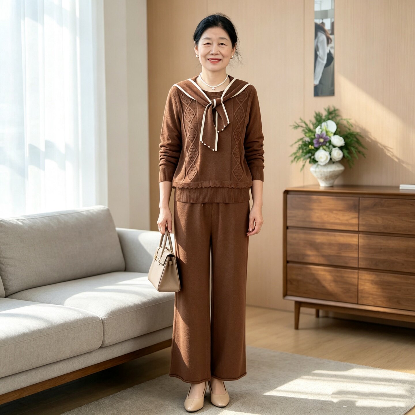 中年妈妈装时尚减龄一整套装秋季