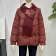 妈妈装 保暖气质减龄红棉服外套 中老年时尚 围巾款 羽绒服女2025冬季