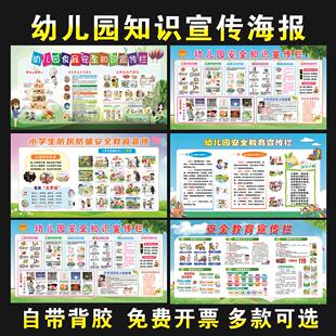 幼儿园学校安全知识宣传栏校园消防标志墙贴预防溺水拐骗交通安全