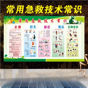 学校医务室保健室卫生室布置装饰墙贴常用急救常识海报标语挂图