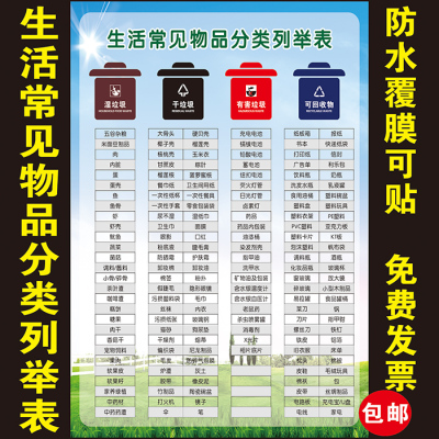 物品上海市指南干垃圾墙贴