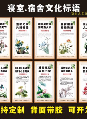 宿舍布置装饰文化墙贴纸公司工厂寝室宣传文明礼仪标语挂画海报