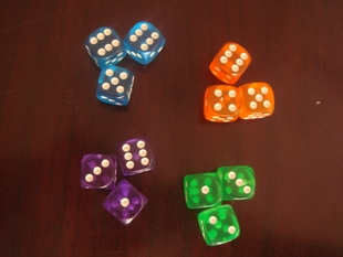 16MM圆角透明彩色骰子色子甩子筛子投子dice工艺品 16号圆角彩色