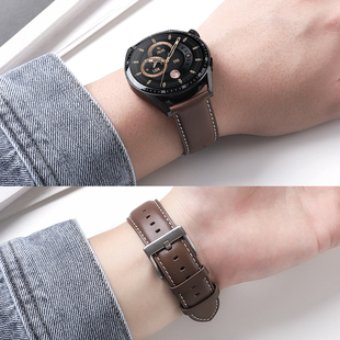 gt4 腕带智能运动男女watch4 适用于华为手表真皮表带gt3 5watch3pro针扣式 Dream表链 gt2pro荣耀4pro Magic