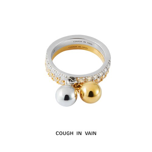 COUGH IN VAIN 沙棘系列球形宝石镶嵌金银拼色组合戒指