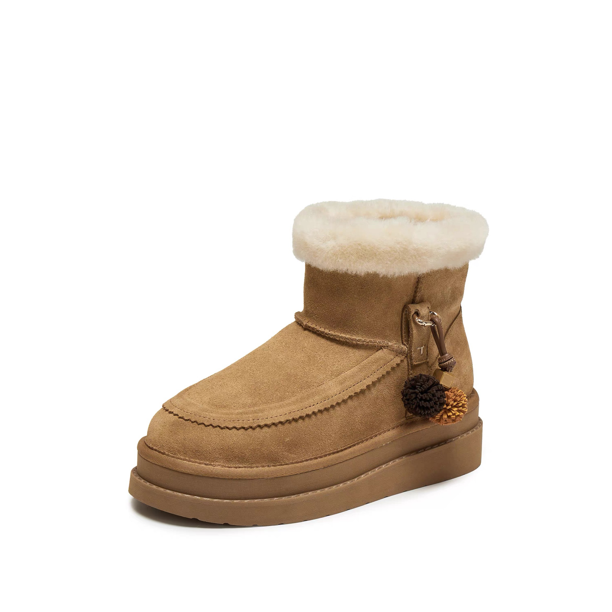 商场同款2025冬新款雪松松保暖加绒雪地靴复古短靴女靴子EIY06DD5