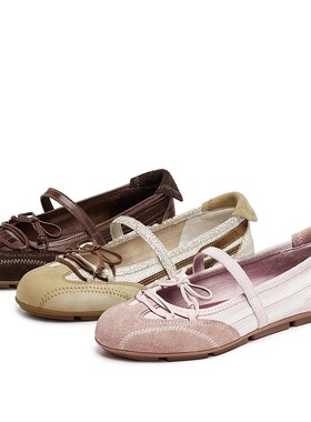 商场同款2025秋甜美复古芭蕾舞鞋浅口单鞋平底鞋减龄女鞋EG702CQ5