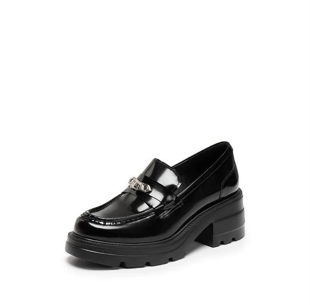 商场同款25秋款英伦风复古乐福鞋厚底增高一脚蹬小皮鞋女EEZ45CA5