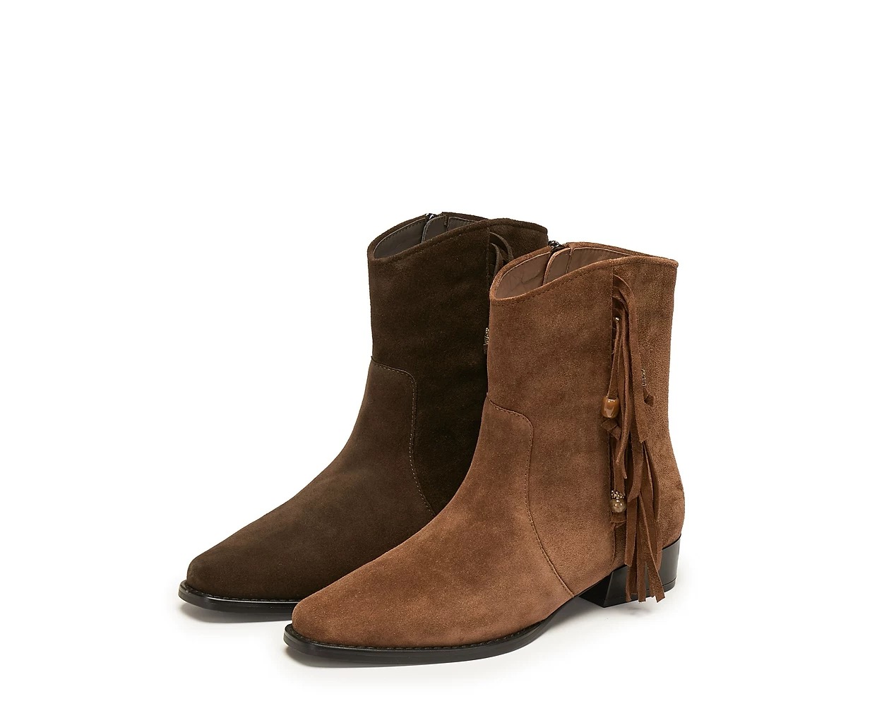 商场同款2025新款复古西部靴牛仔靴短靴粗跟时装靴女靴子Y2556DZ5