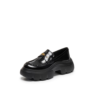 商场同款2025秋叶伯爵英伦风乐福鞋厚底一脚蹬小皮鞋女鞋ESF23CA5