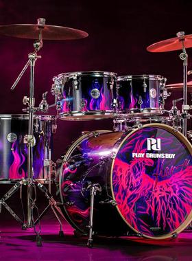 PLAY DRUMS BOY新款PD花花小子系列架子鼓套装爵士鼓