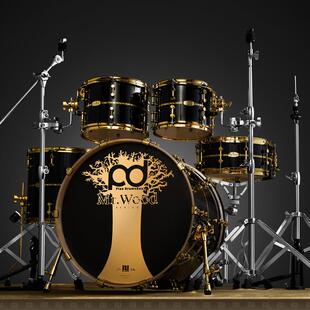 PD​木头先生限量版架子鼓原声jazz鼓贴纹​镶嵌 特殊鼓皮工艺