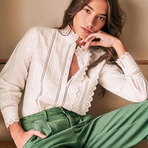 早春复古风轻奢纯棉直筒长袖衬衫