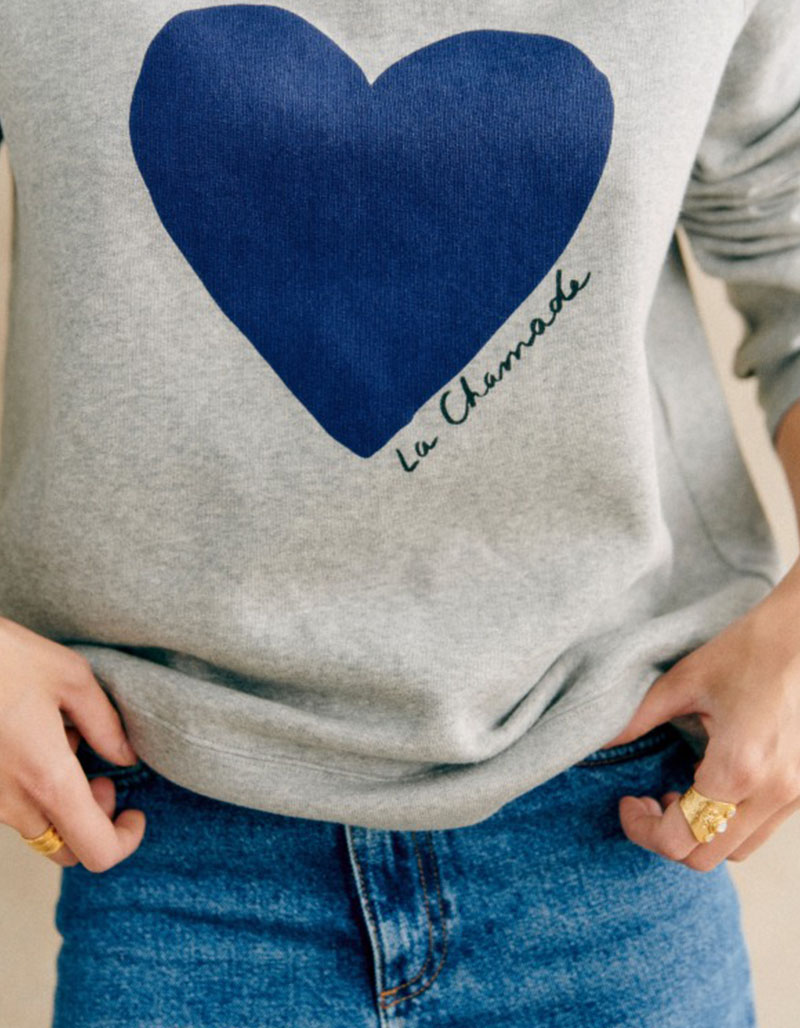 復古小眾棉字母愛心印花寬松衛衣