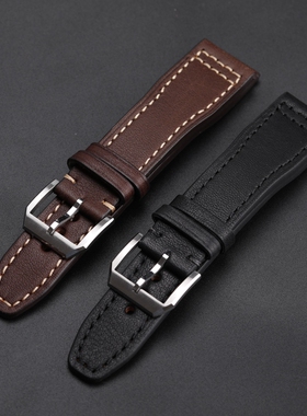 适配万国iwc飞行员精工表真皮表带 20 21 22MM头层牛皮表带男