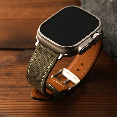 帆布真皮表带适配Applewatch