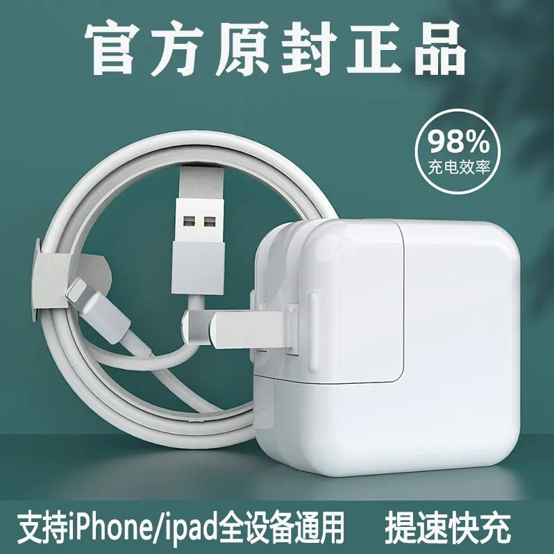 原装适用苹果平板iPadmini1/2/3/4/5充电器线iPadAir1/2/3/iPad5/6/7/8/9数据线iPad12w充电器电脑手机连接线