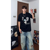 T恤男女款 新款 韩版 短袖 宽松百搭透气休闲半袖 卡通小狗纯棉印花t恤