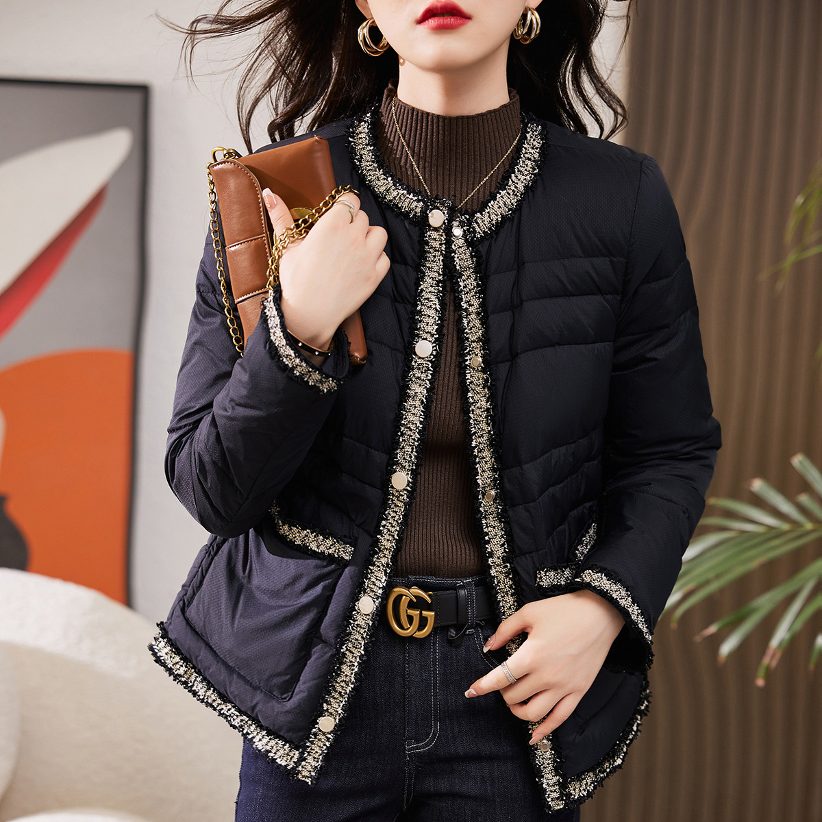 短款羽绒服女冬2024年爆款小个子高端时尚保暖流行白鸭绒外套