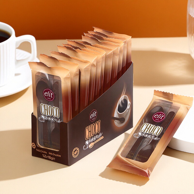 土耳其进口Elit依妮汤匙形牛巧克力勺子形状袋装18克