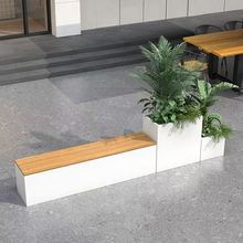定制户外花箱坐凳组合阳台露台座椅庭院种植箱不锈钢花槽休息凳