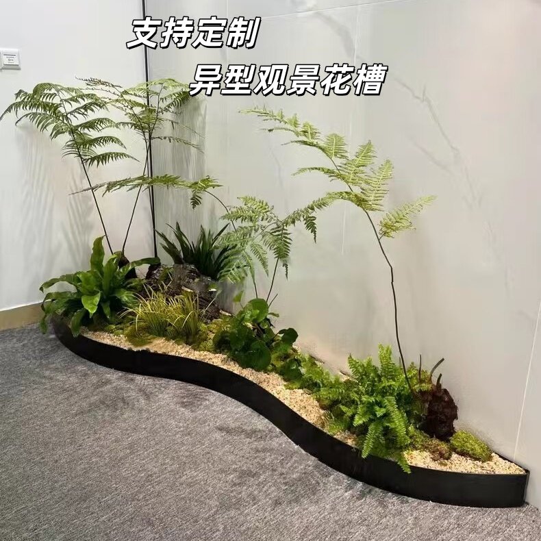 厂家直销铁艺异型花箱室内定制尺寸款式弧形种植箱不锈钢阳台花坛