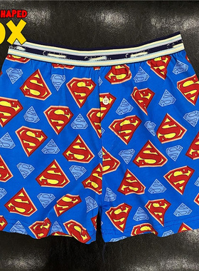 超人卡通平角裤四角裤宽松内裤