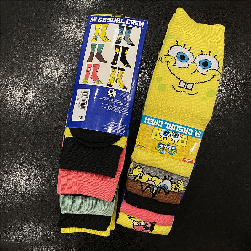 海绵宝宝卡通中筒袜
