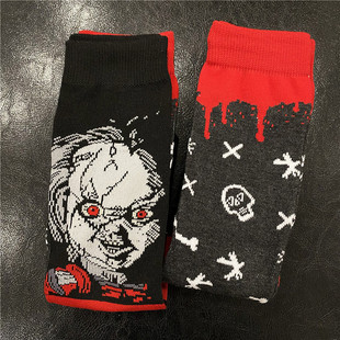 鬼娃恰吉卡通中筒袜