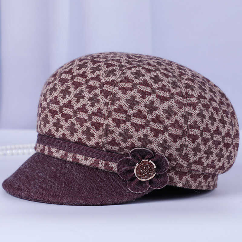 棉帽鸭舌帽中老年人加厚保暖秋冬